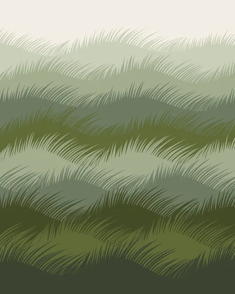 The whole sheet is covered in long grass blades in sage, olive and moss. They lean one way and then the other, so the field seems to roll in waves.