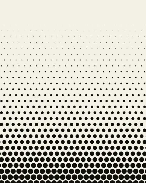 A staggered grid of black dots swells slowly from invisible at the top to almost solid at the bottom.