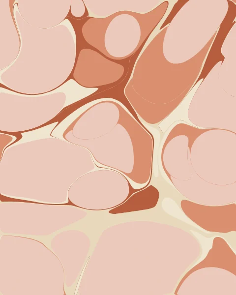 Large soft stones in blush, clay and terracotta, separated by narrow sandy veins.