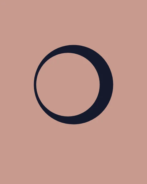 A single ink ring on rose, thicker on one side than the other.