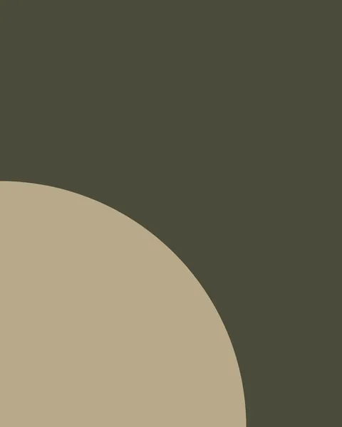 A sand quarter-circle fills the lower-left of a moss sheet, its curve rising past the middle of the left edge.