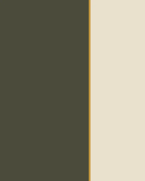 A deep moss field and a narrower pale paper field meet at a single fine gold line, set on the golden section of the sheet.